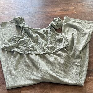 Self Esteem Sage Green Lace Jumpsuit